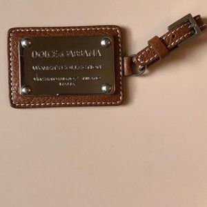 Dolce & Gabbana Metal & Leather Charm Tag Luggage Accessory